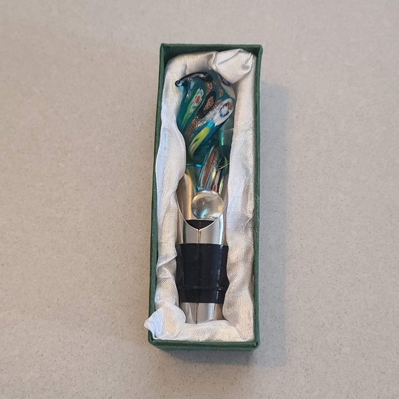 NWT Blown Glass Wine Stopper - Picture 2 of 6